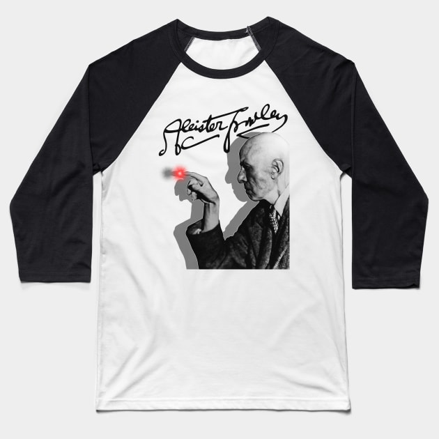 Aleister Crowley // Vintage Occultist Fan Art Baseball T-Shirt by darklordpug